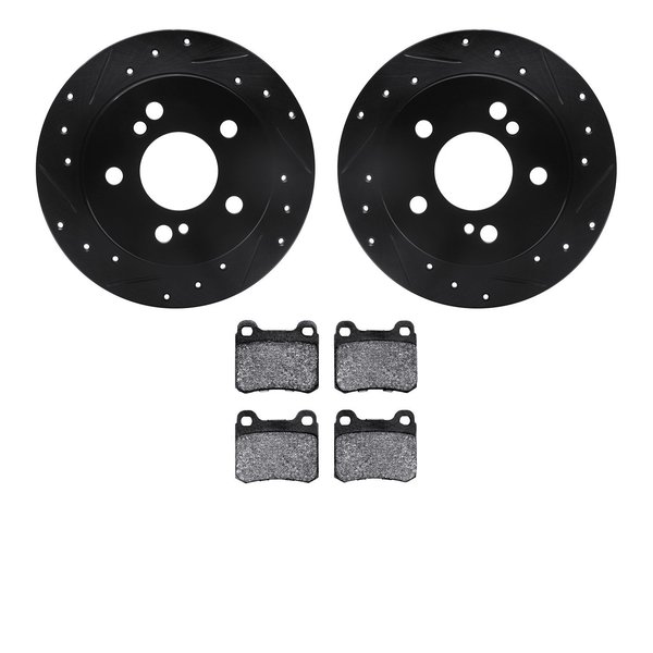 Dynamic Friction Co 8302-63007, Rotors-Drilled and Slotted-Black with 3000 Series Ceramic Brake Pads, Zinc Coated 8302-63007